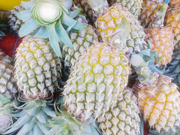 A collection of honey pineapple with a yellowish green color