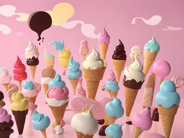 a collection of ice cream cones from the series.