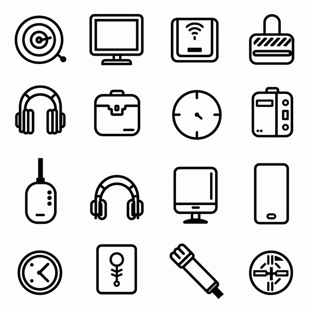 a collection of icons including a computer a keyboard mouse and a mouse