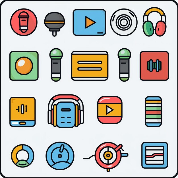 Photo a collection of icons including a video game and a video game