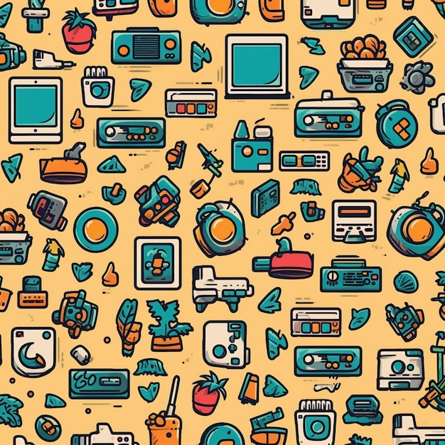 A collection of icons for a video game.