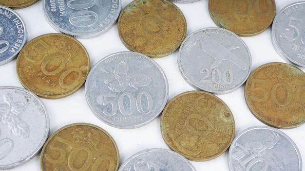 Collection of Indonesian currency coins