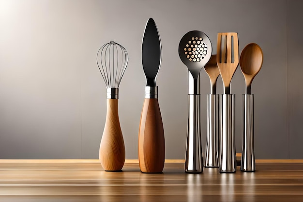 a collection of kitchen utensils with a spoon and spoons.