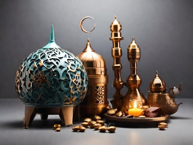 a collection of lamps and a lamp with a blue background