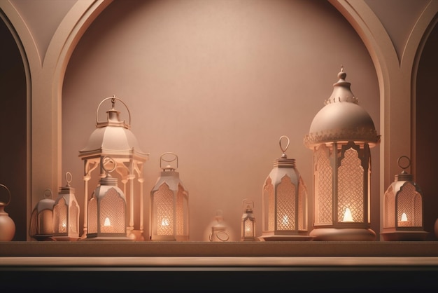 A collection of lanterns Ramadan Eid Ul Fitr Generative ai