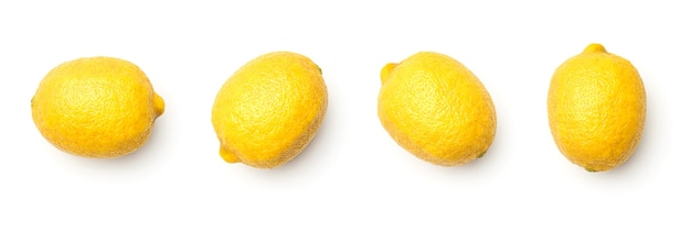 Raccolta di limoni isolati su sfondo bianco. insieme di più immagini. parte della serie