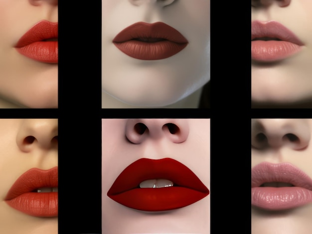 collection of lips