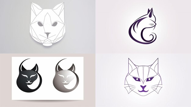 A collection of logos for a cat and a cat.