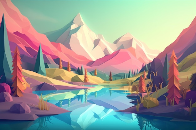 A collection of low poly art illustrations for the mobile game.