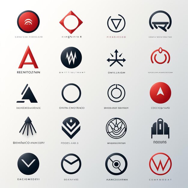 Foto collezione di logo vettoriali a disegno piatto minimalista per marchi