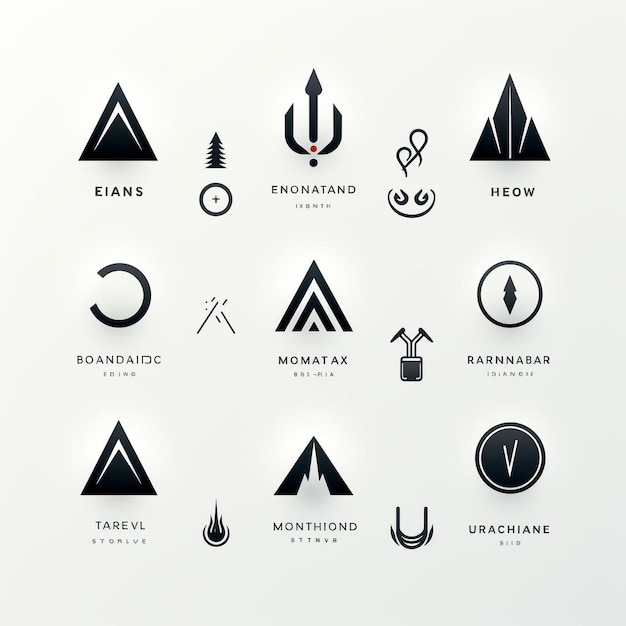 Photo collection of minimalist flat design vector logos for brands