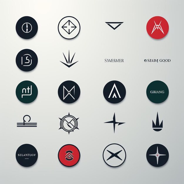 collection of minimalist flat design vector logos for brands