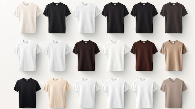 인쇄용 복사 공간을 모델링하는 모형 티셔츠 컬렉션