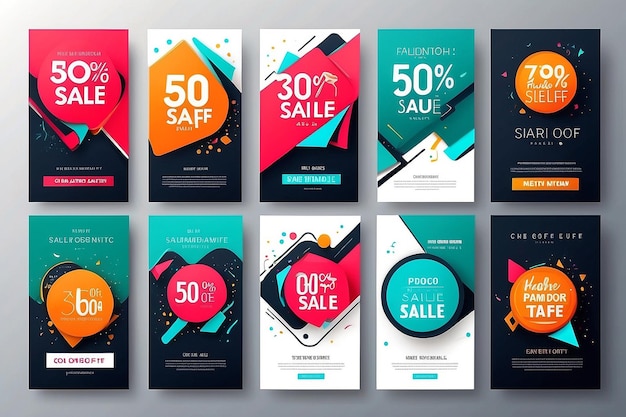 Photo collection of modern sale banner template vector illustrations