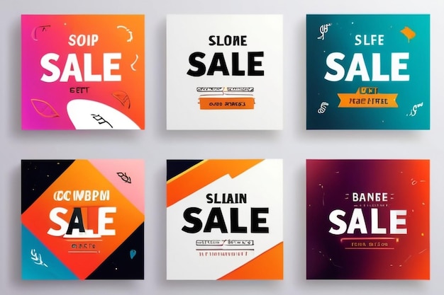 Photo collection of modern sale banner template vector illustrations