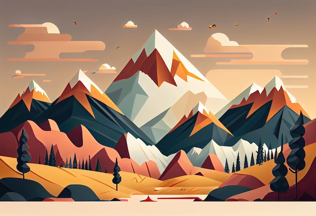 A collection of mountains with a mountain in the background.