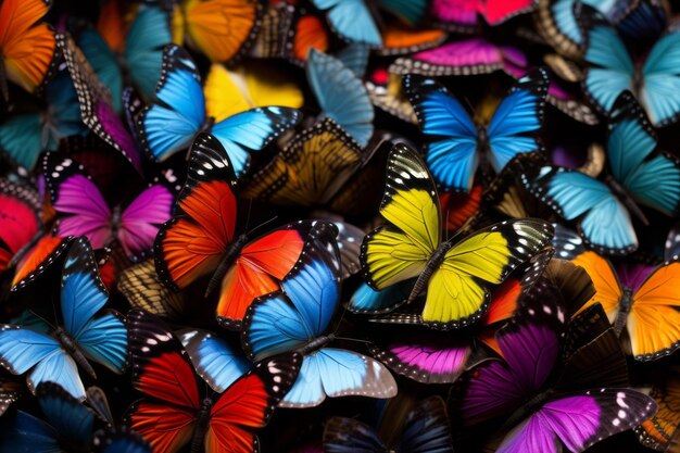 Collection of multicolored butterflies