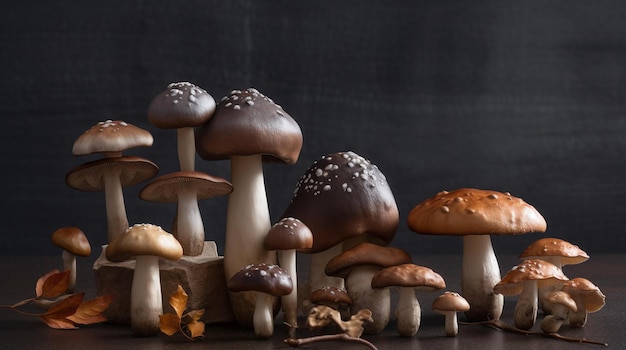 A collection of mushrooms on a table