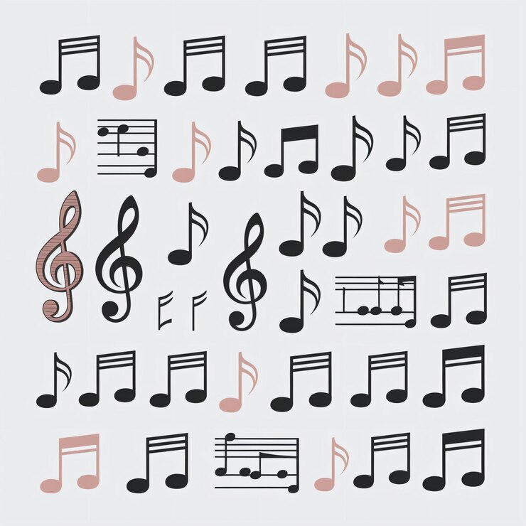 Photo 音楽の音符の集まりその中にはこの言葉を言うものも含まれています