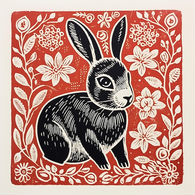 Collection of Amusing and Artistic Pop Art Prints Featuring Endearing Small Animals linocut (Collectie van grappige en artistieke Pop Art prenten met lievelende kleine dieren linocut)