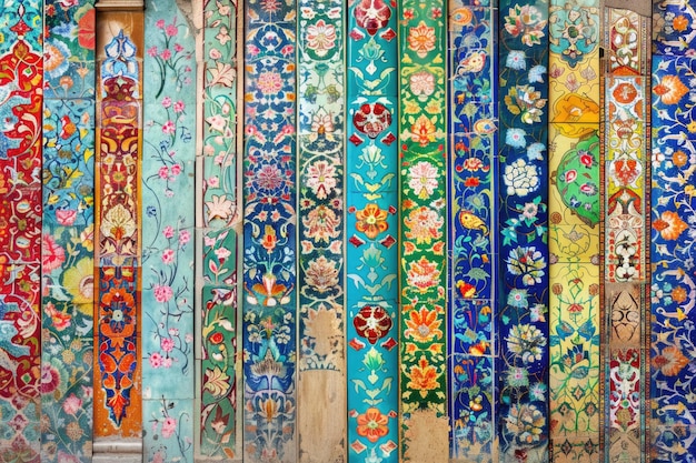 写真 バナー用のイランのタイル装飾品のコレクション