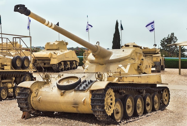 Collection of old tanks and armored vehicles in israel
