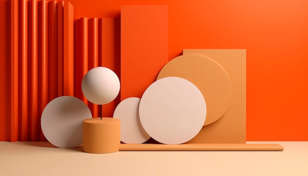 A collection of orange objects with a white circle on the top.