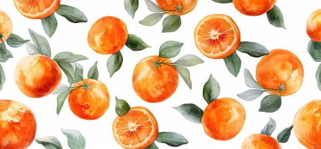 a collection of oranges and leaves painted by person