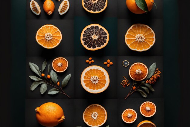 Photo a collection of oranges with the word  im a  on the bottom