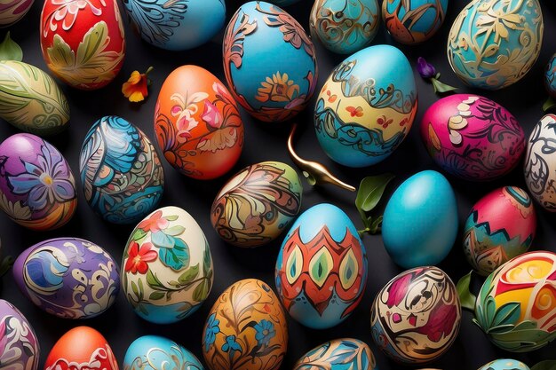 a collection of painted easter eggs including one of the eggs