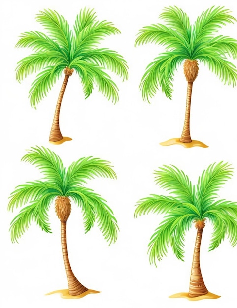 Коллекция пальм разных форм и размеров.