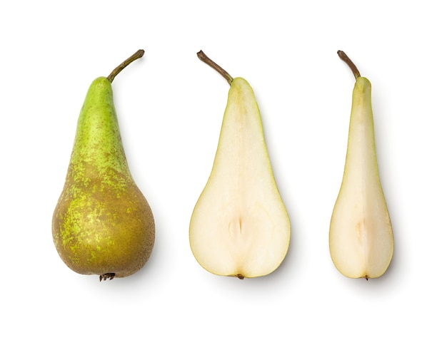 Collection of pears isolated on white