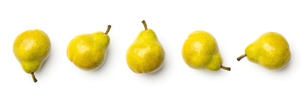 Collection of pears isolated on white