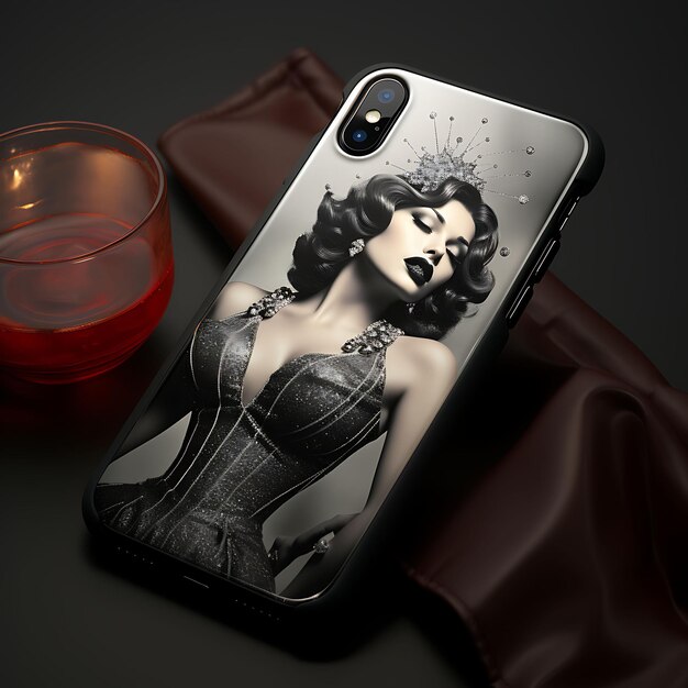 Collection phone case elegance with lavish and glamorous designs in luxury styles mockup