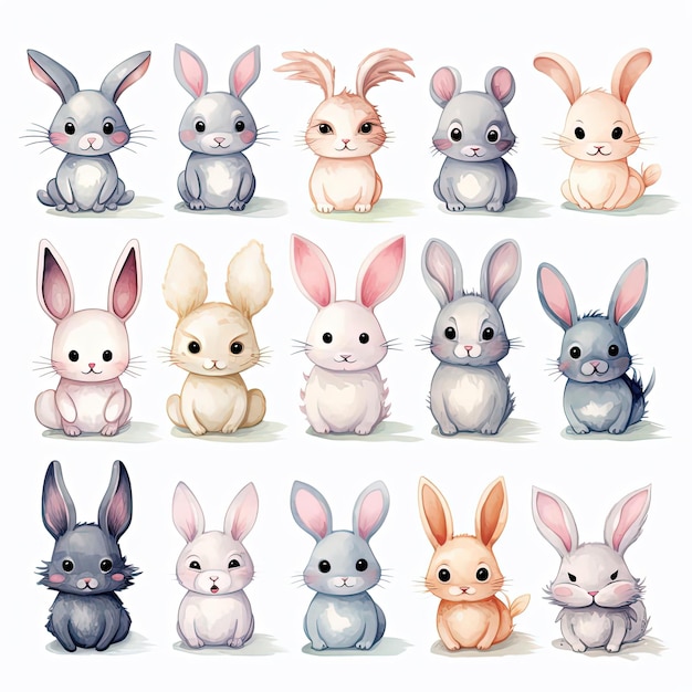 토끼와 토끼의 사진 컬렉션