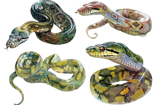 a collection of pictures of snakes and snake