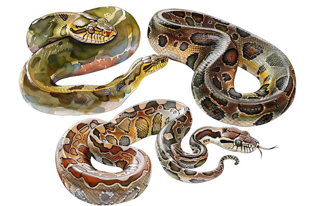 a collection of pictures of snakes and snakes