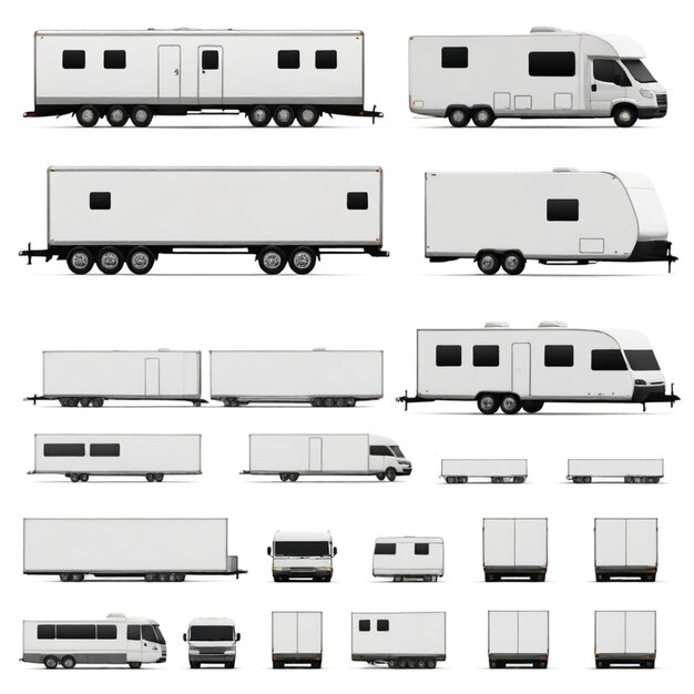 Photo a collection of pictures of a trailer with a trailer that says quot camper quot