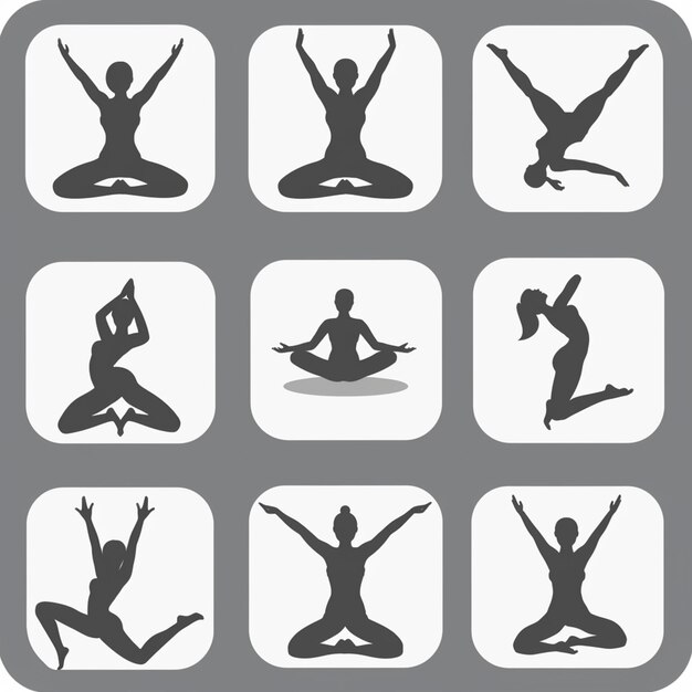 a collection of pictures with one that says  yoga