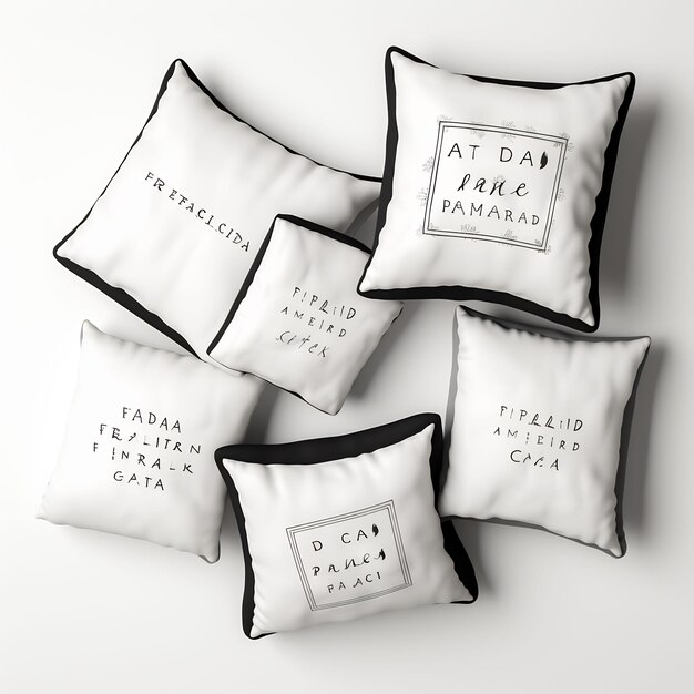 a collection of pillows with the words quot sun quot on them