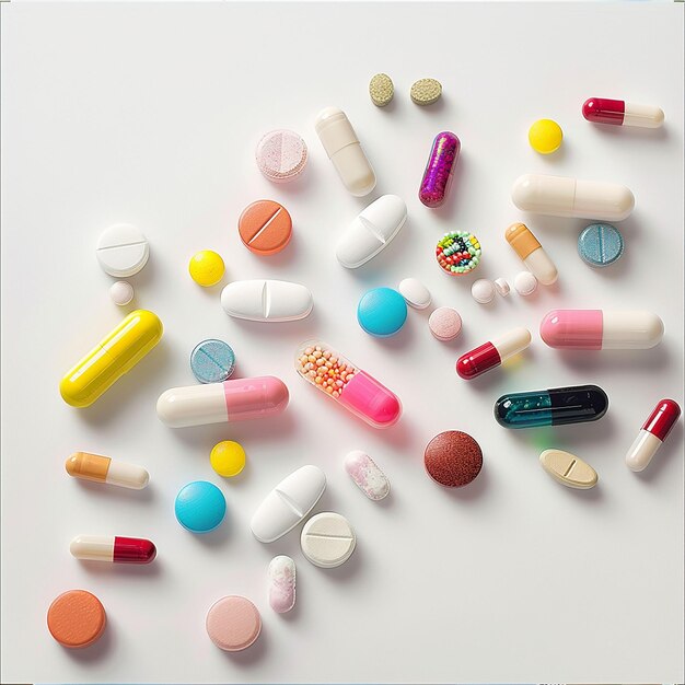 a collection of pills including one that sayspills