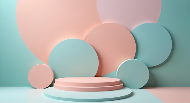 a collection of pink and blue bathroom furniture by person