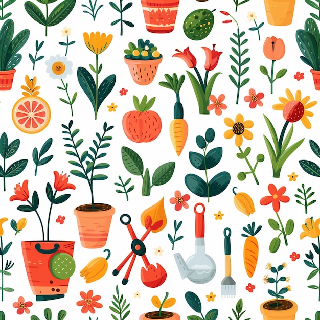 a collection of plants and flowers with a variety of plants