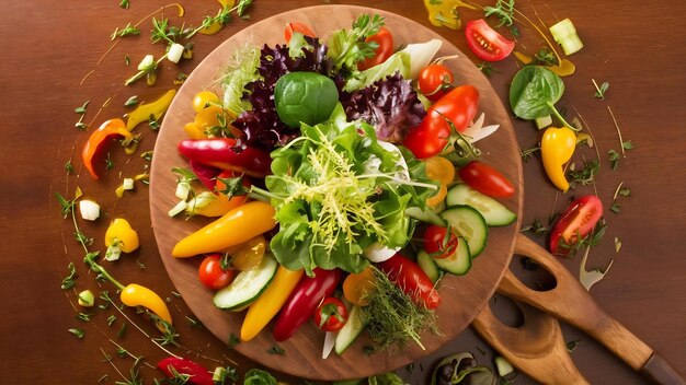 Collection of plate with salad