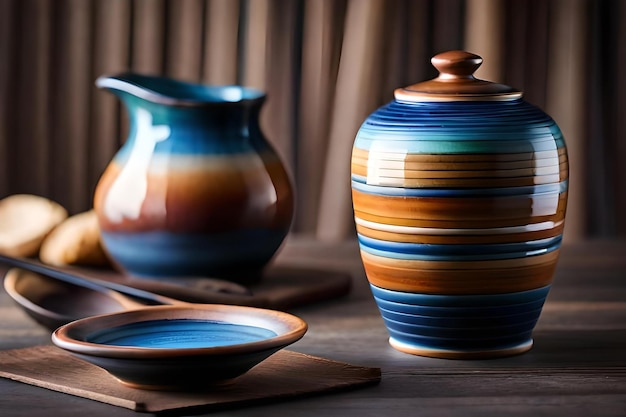 a collection of pottery by person