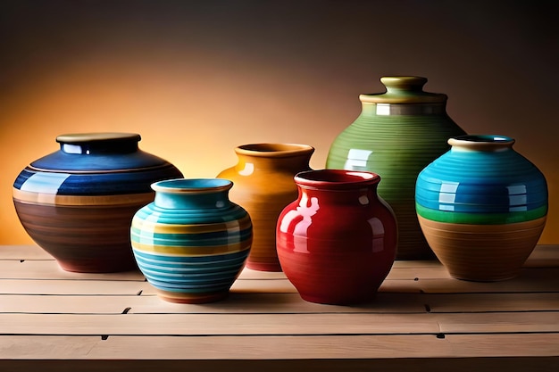 a collection of pottery by person