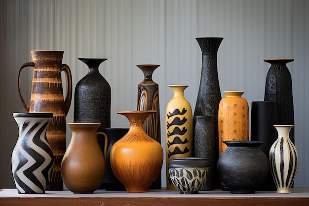 collection of pottery