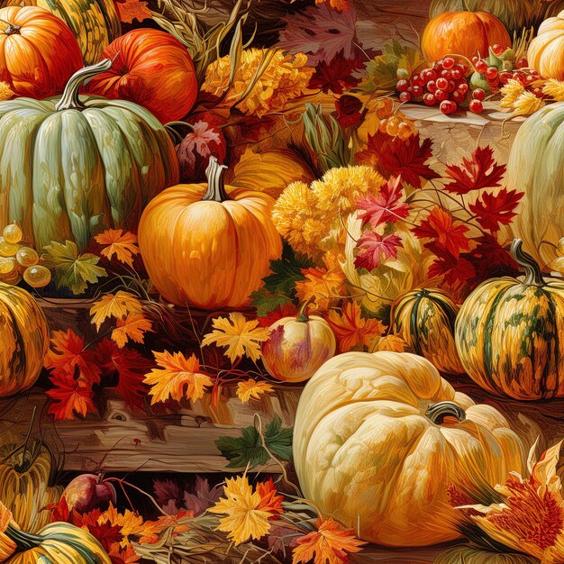 a collection of pumpkins and gourds are displayed on a wooden table