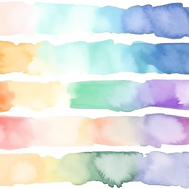 A collection of rainbow colored watercolors.