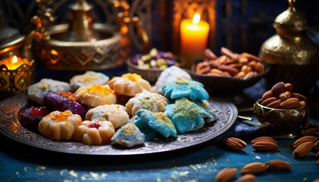 Photo a collection of ramadanthemed sweets